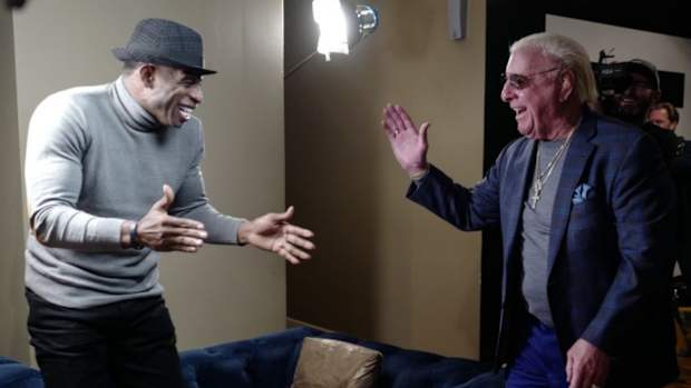 Deion Sanders meeting with Ric Flair